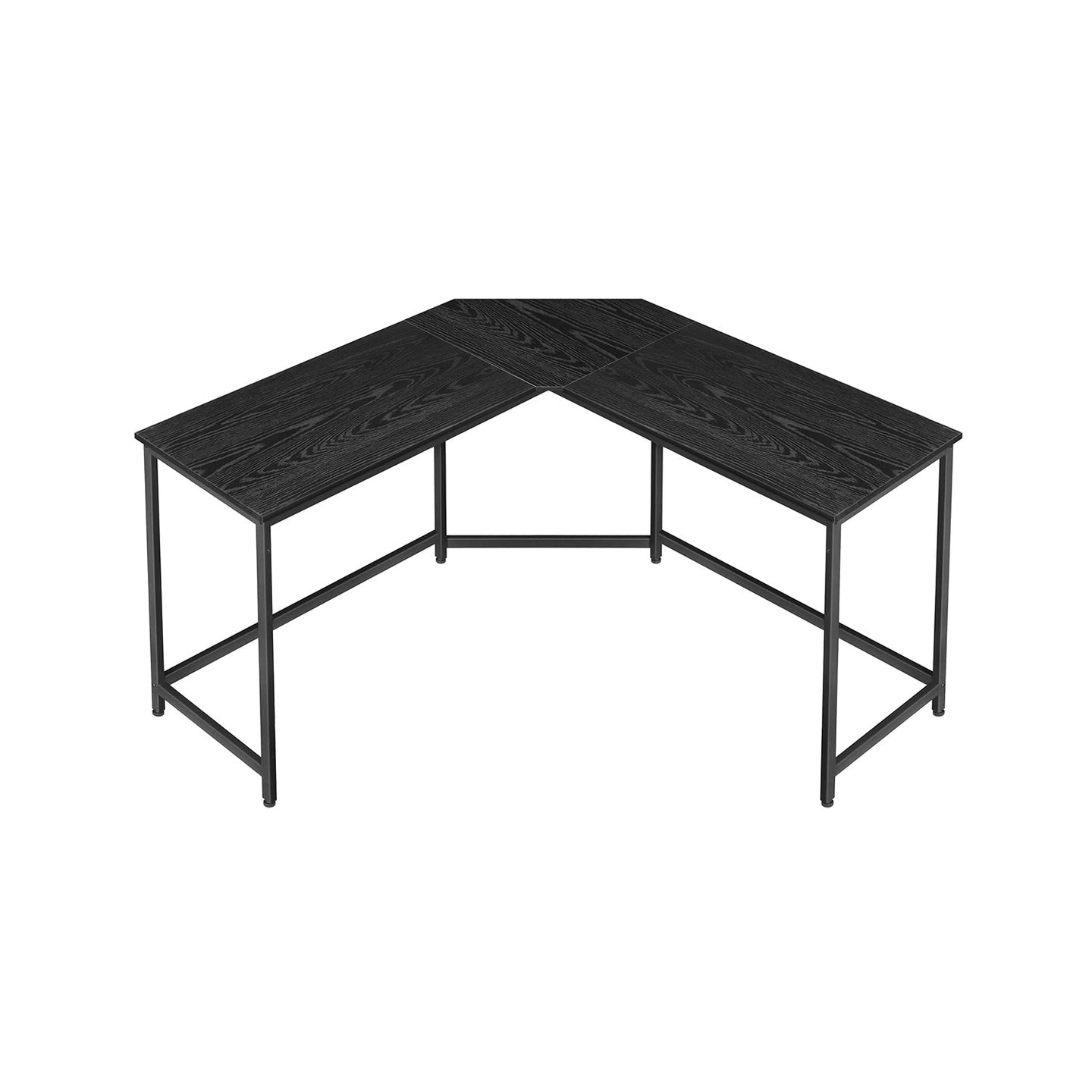 L-Shaped Computer Desk - Wood - Ebony Black - Space-Saving