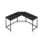 L-Shaped Computer Desk - Wood - Ebony Black - Space-Saving