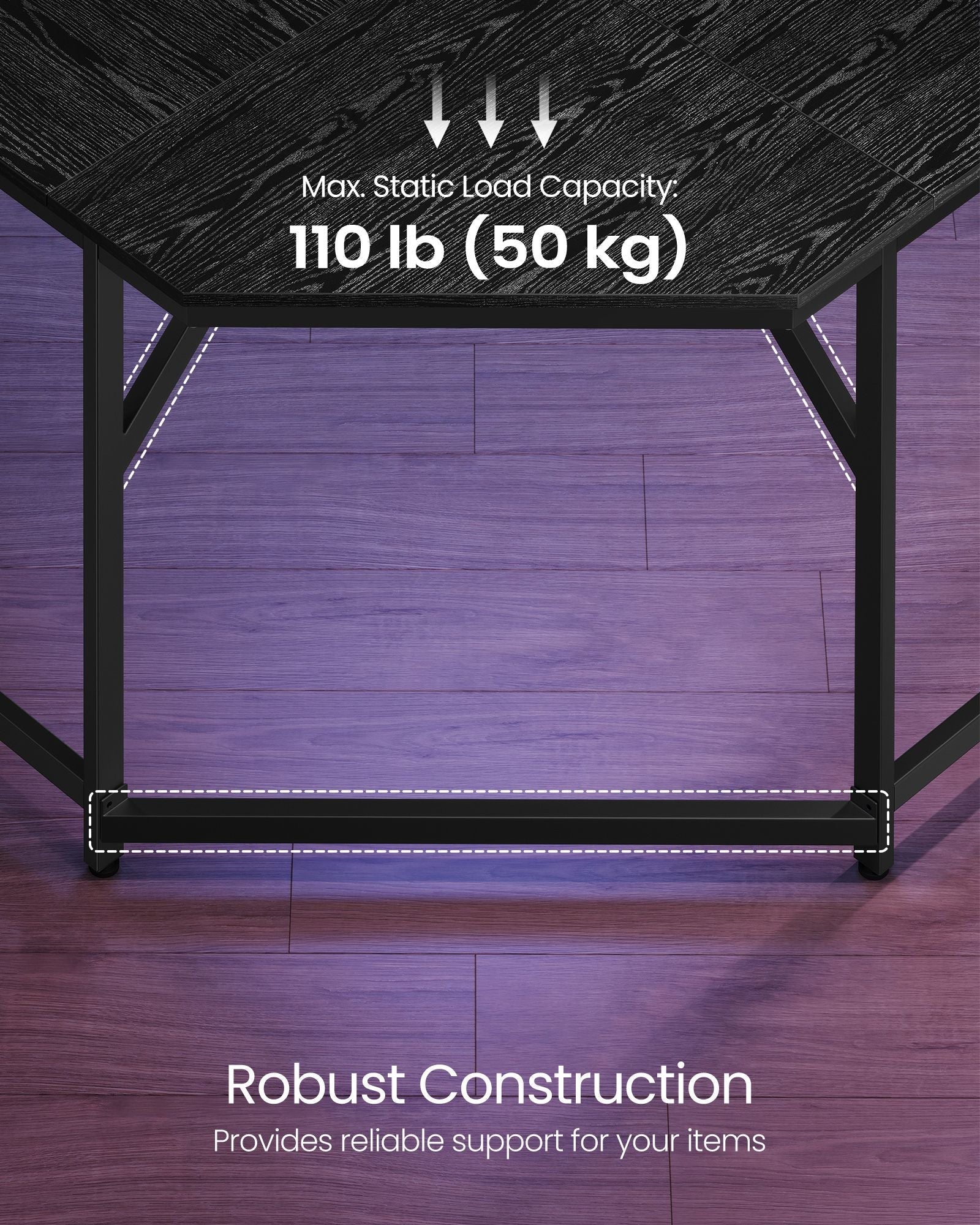 L-Shaped Computer Desk - Wood - Ebony Black - Space-Saving