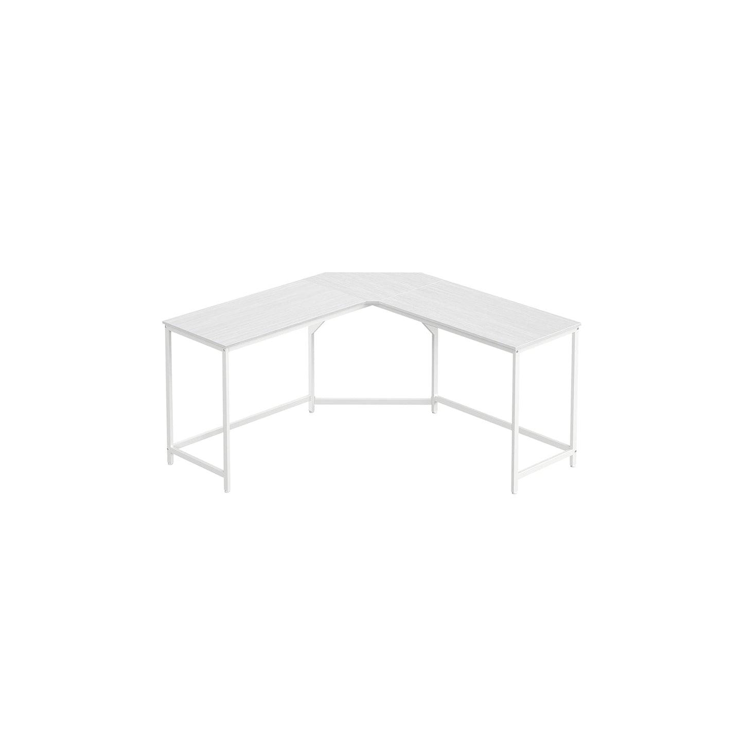 L-Shaped Corner Desk - Wood - Greige and Black