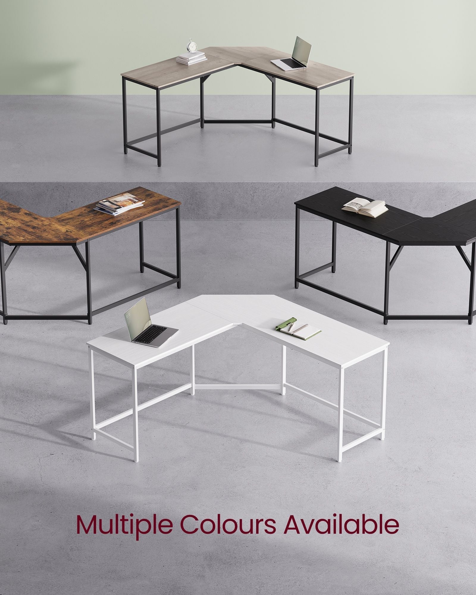 L-Shaped Gaming Desk - Maple and White