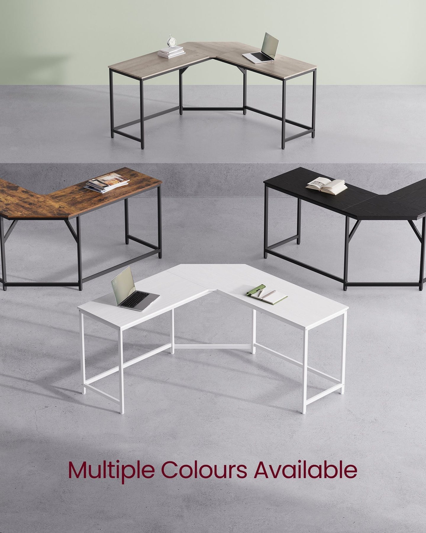 L-Shaped Gaming Desk - Maple and White