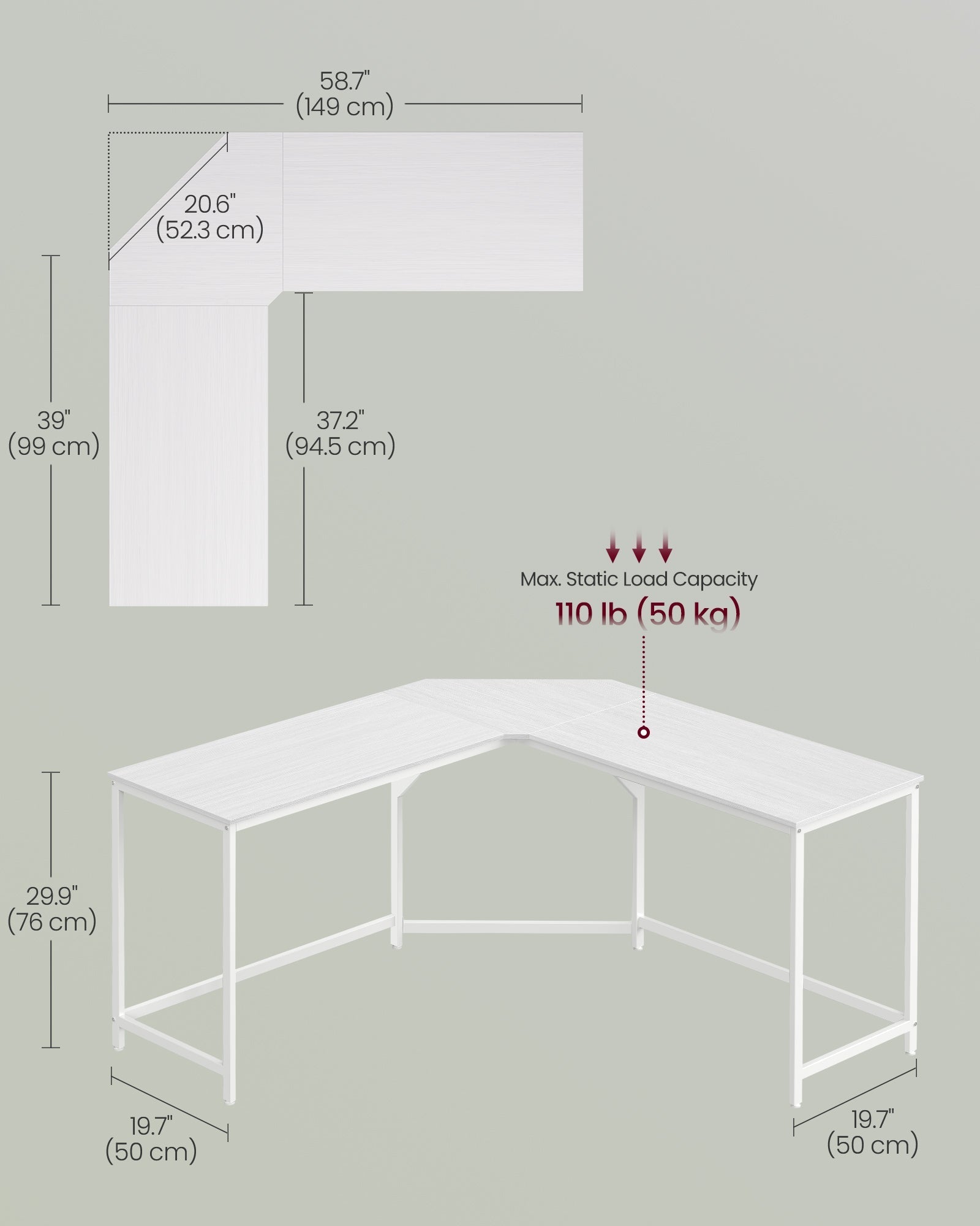 L-Shaped Gaming Desk - Maple and White
