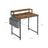 Small Computer Desk - Wood - Rustic Brown and Black - Includes Monitor Riser and Fabric Storage Bag