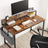 Computer Desk - Wood - Rustic Brown and Black - Adjustable Feet with Monitor Riser and Storage Bag