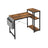 Computer Desk - Wood - Rustic Brown and Black - Reversible Shelves and Storage Bag