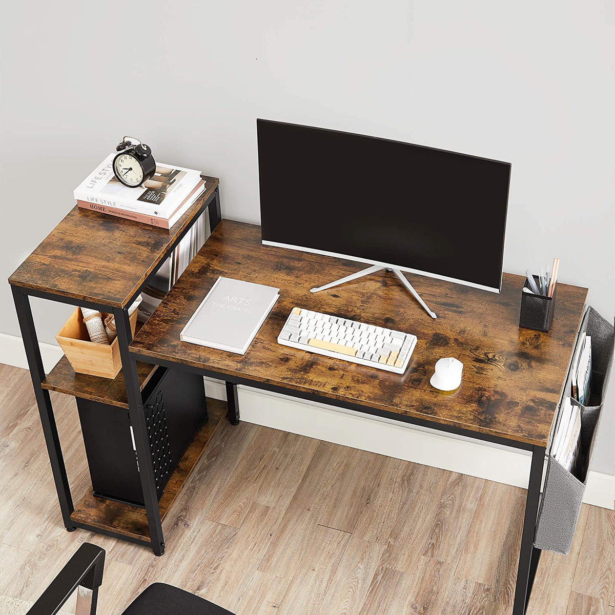 Computer Desk – Storage Bags – Storage Shelves – Reversible Design