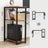 Computer Desk - Wood - Rustic Brown and Black - Reversible Shelves and Storage Bag