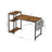 Computer Desk - Wood - Rustic Brown and Black - Reversible Shelves and Storage Bag