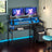 Computer Desk - MDF - Ebony Black - Built-In Power Outlets