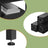 Computer Desk - MDF - Ebony Black - Built-In Power Outlets