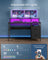 Gaming Desk - Engineered Wood - Ebony Black - LED Lights