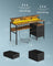 Gaming Desk - Wood - Rustic Brown - LED Lights