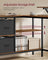 L-Shaped Desk - Wood - Rustic Brown - Features 2 Spacious Drawers and Monitor Stand