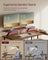 L-Shaped Desk - Wood - Rustic Brown - Spacious with Adjustable Monitor Stand and Storage Shelf