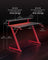 Gaming Desk - Carbon Black - Z-Shaped Design with LED Lights
