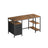 Computer Desk - Wood - Rustic Brown - Includes 3 Shelves and 2 Drawers