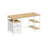 Computer Desk - Wood - Natural Oak - Includes Shelves and Drawers