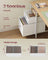 Computer Desk 3 Shelves 2 Drawers - Wood and Steel - Natural Oak and Cloud White