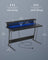 Gaming Desk - Wood - Black - LED Lights and Built-In Power Outlets with Monitor Shelf