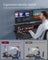 Gaming Desk - Wood - Black - LED Lights and Built-In Power Outlets with Monitor Shelf