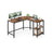L-Shaped Computer Desk - Wood - Rustic Brown