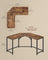 L-Shaped Computer Desk - Wood - Rustic Brown