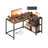 L Shaped Corner Desk - 110 x 80 cm - Particleboard - Power Outlets