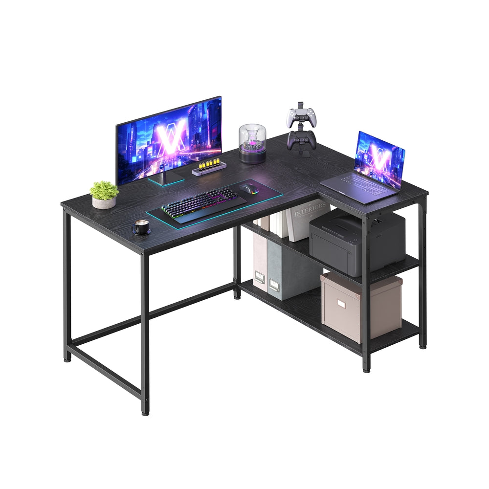 L Shaped Corner Desk - 110L - Particleboard - Storage