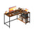 L Shaped Corner Desk - 120 x 80 - Particleboard - Reversible Height-Adjustable Shelves