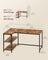L Shaped Corner Desk - 120 x 80 cm - Particleboard - Reversible Height-Adjustable Shelves
