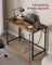 Computer Desk - Wood - Rustic Brown - With LED Lights and Built-In Power Outlets
