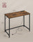 Computer Desk - Wood - Rustic Brown - With LED Lights and Built-In Power Outlets