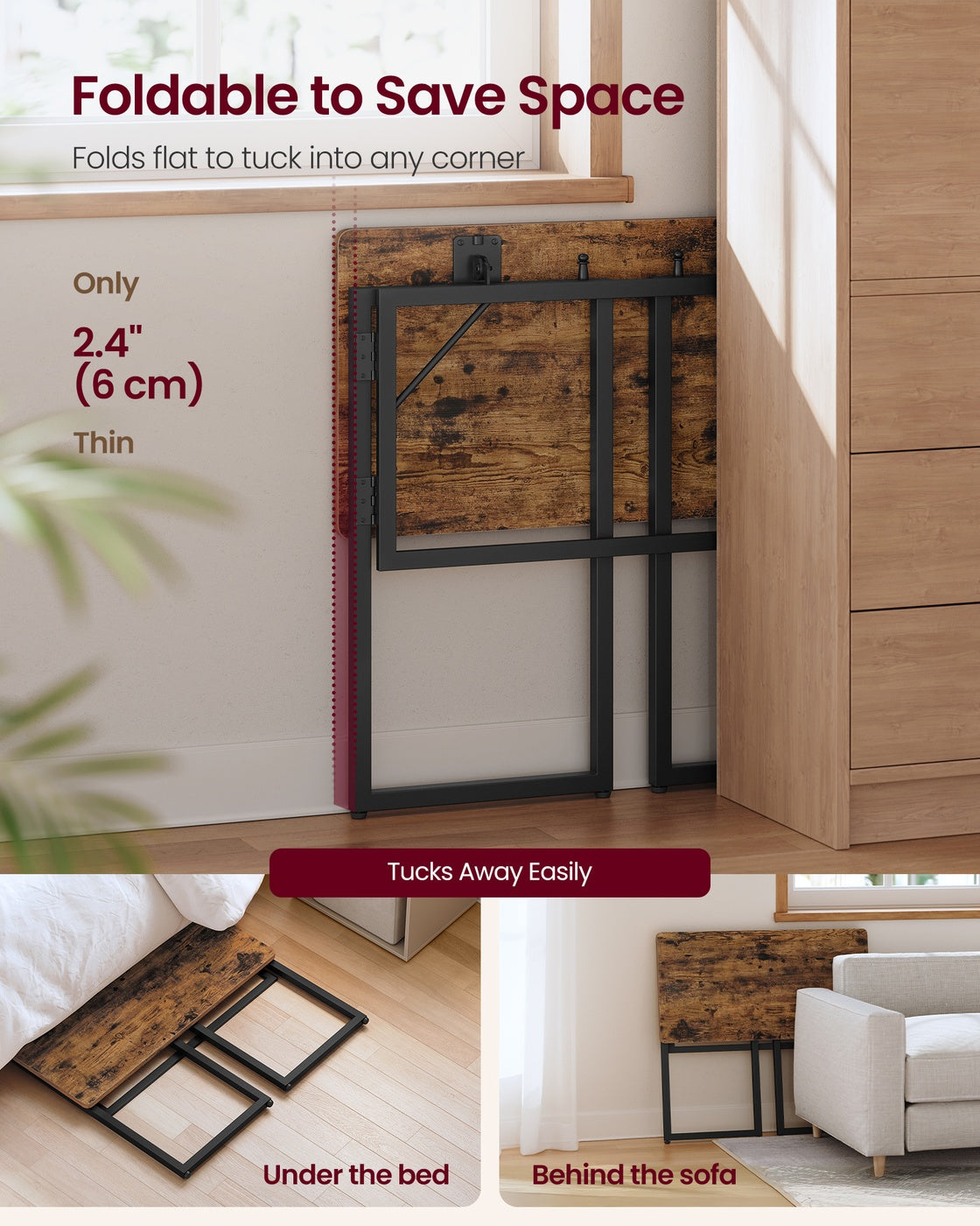 One-Piece Desktop Computer Desk - 80 x 40 - Particleboard - Rounded Edges