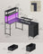 Corner Desk - L-Shaped with Drawers and Power Outlets - Black - 160 x 100 x 150 cm
