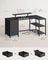 Corner Desk - L-Shaped with Drawers and Power Outlets - Ebony Black - 140 x 80 x 90 cm
