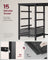Corner Desk - L-Shaped with Drawers and Power Outlets - Ebony Black - 140 x 80 x 90 cm