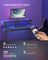 Gaming Desk - Carbon Black - Features LED Lighting and Built-In Power Outlets