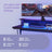 Computer Desk - Engineered Wood - Black - LED Lights and Built-In Power Outlets