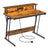 Gaming Desk - Wood - Black - LED Lights and Built-In Power Outlets