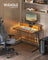 Gaming Desk - Wood - Black - LED Lights and Built-In Power Outlets