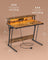 Gaming Desk - Wood - Black - LED Lights and Built-In Power Outlets