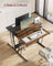 Gaming Desk - Wood - Black - LED Lights and Built-In Power Outlets