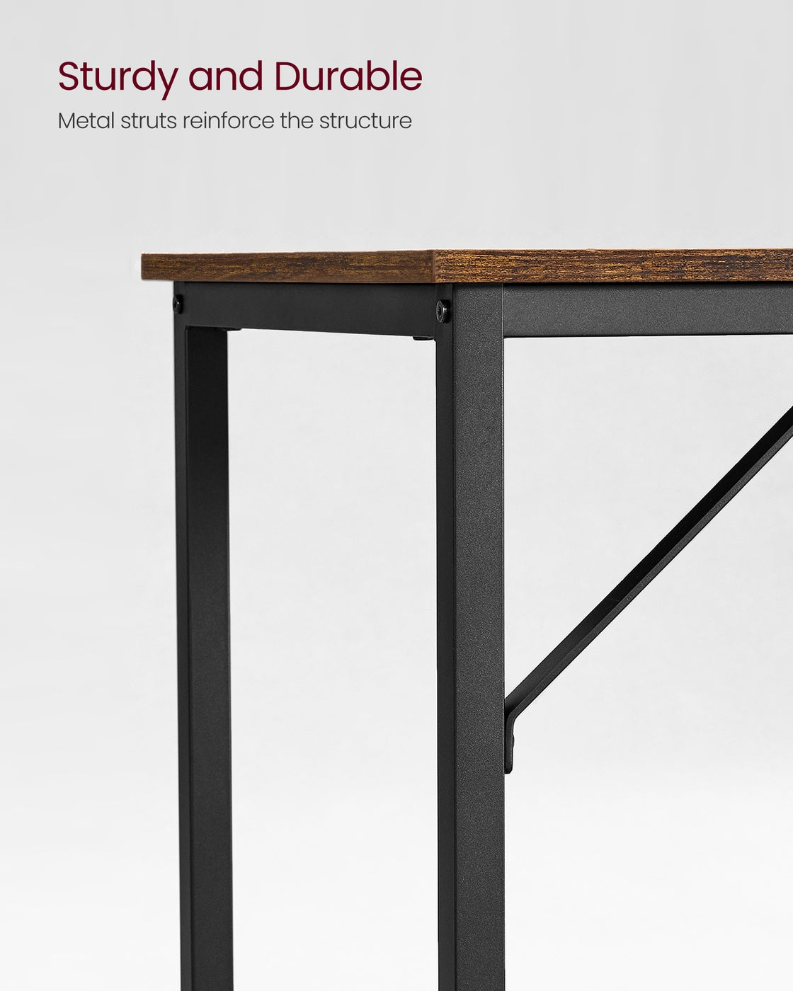Computer Desk - Metal - Rustic Brown - 100 x 50 x 76 cm