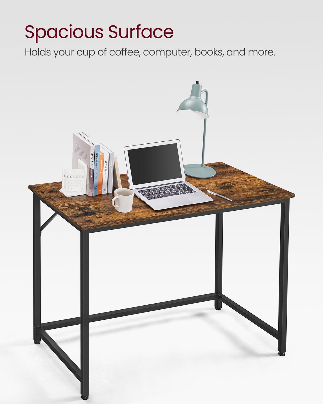 Computer Desk - Metal - Rustic Brown - 100 x 50 x 76 cm