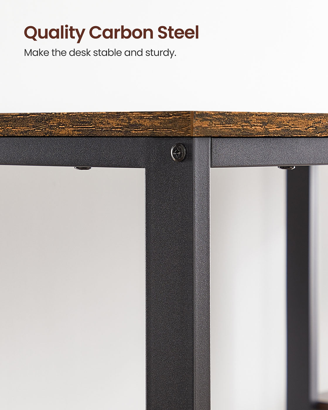 Computer Desk - Wood - Rustic Brown - With Shelves for Versatile Use