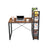 Computer Desk - Wood - Rustic Brown and Black - 120 cm with Storage Shelves