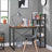 Computer Desk - Wood - Rustic Brown and Black - 120 cm with Storage Shelves