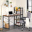 Computer Desk - Wood - Rustic Brown and Black - 120 cm with Storage Shelves