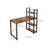 Computer Desk - Wood - Rustic Brown and Black - 120 cm with Storage Shelves
